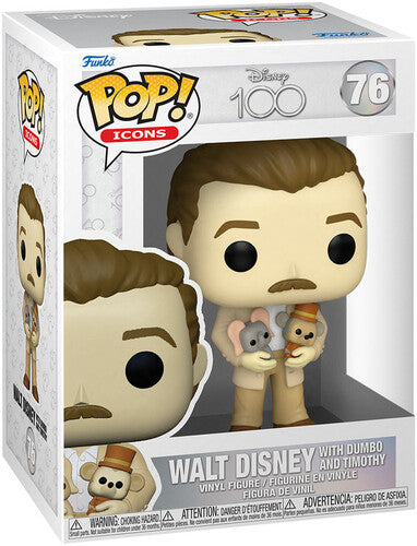 Funko Pop! Icons - Walt Disney W/ Dumbo & Timothy Plush 76 - Disney 100 Vinyl Figure