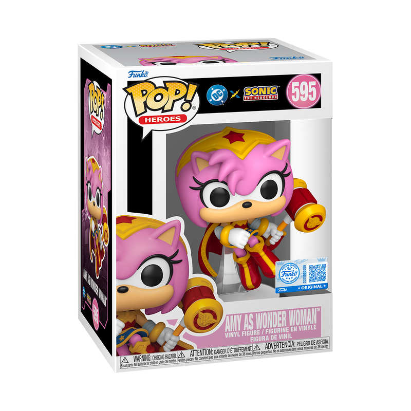 Funko Pop! Heroes - Amy As Wonder Woman 595 - DC x Sonic The Hedgehog Vinyl Figure