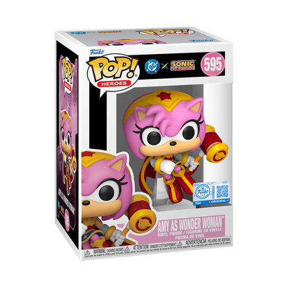 Funko Pop! Heroes - Amy As Wonder Woman 595 - DC x Sonic The Hedgehog Vinyl Figure