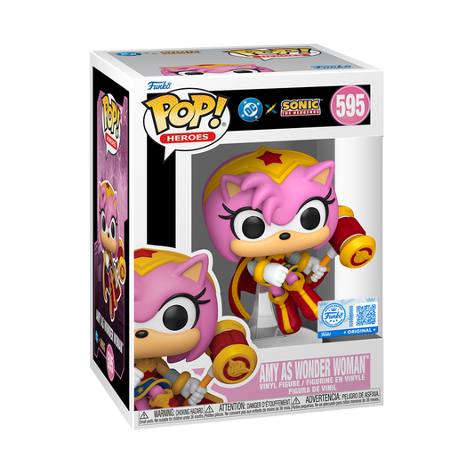 Funko Pop! Heroes - Amy As Wonder Woman 595 - DC x Sonic The Hedgehog Vinyl Figure
