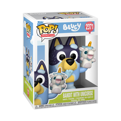 Funko Pop! Animation - Bandit with Unicorse 2371 - Bluey Vinyl Figure
