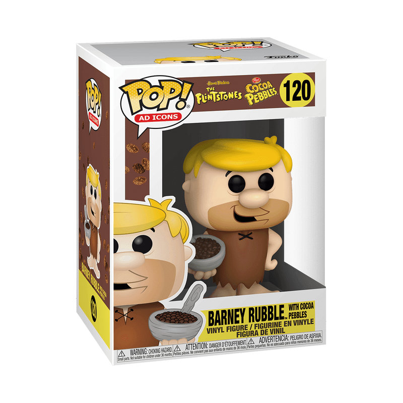 Funko Pop! Ad Icons - Barney Rubble with Cocoa Pebbles 120 - The Flintstones x Cocoa Pebbles Vinyl Figure