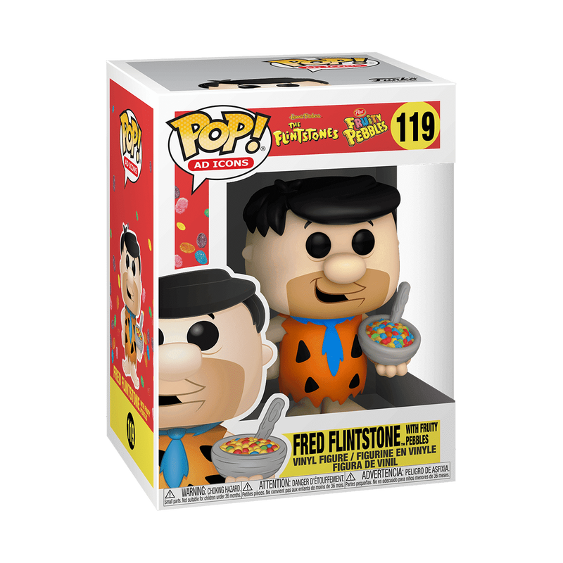 Funko Pop! Ad Icons - Fred Flintstone with Fruity Pebbles 119 - The Flintstones x Cocoa Pebbles Vinyl Figure