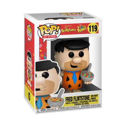 Funko Pop! Ad Icons - Fred Flintstone with Fruity Pebbles 119 - The Flintstones x Cocoa Pebbles Vinyl Figure