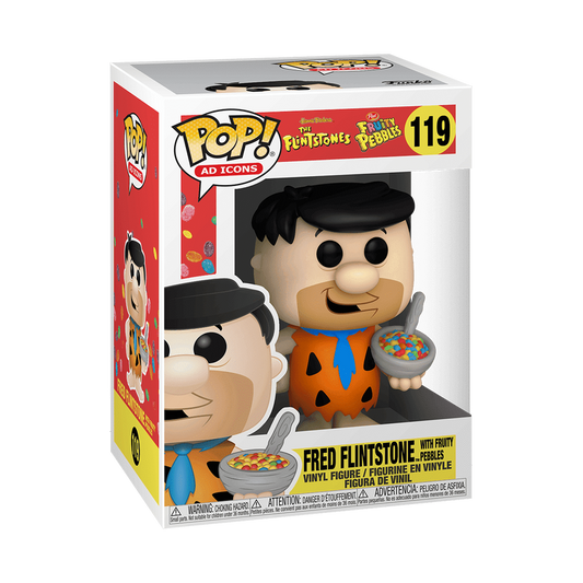 Funko Pop! Ad Icons - Fred Flintstone with Fruity Pebbles 119 - The Flintstones x Cocoa Pebbles Vinyl Figure