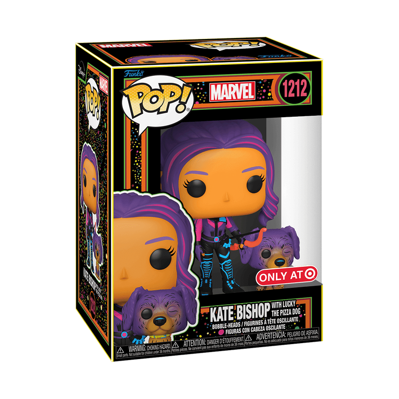 Funko Pop! Kate Bishop With Lucky The Pizza Dog 1212 - Marvel [Target Exclusive] Blacklight Vinyl Figure