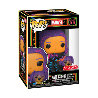 Funko Pop! Kate Bishop With Lucky The Pizza Dog 1212 - Marvel [Target Exclusive] Blacklight Vinyl Figure