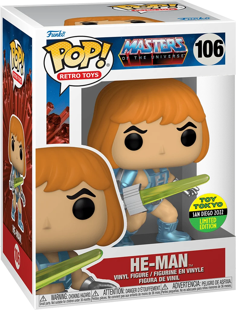 Funko Pop! Retro Toys - He-Man 106 - Masters of the Universe [Toy Tokyo San Diego 2022] Vinyl Figure